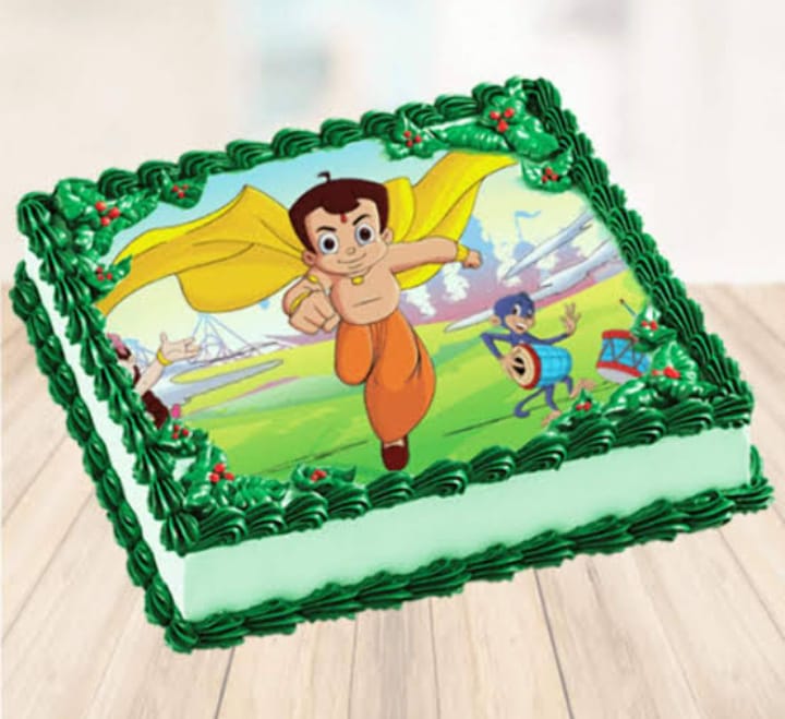 CHHOTA BHEEM PHOTO CAKE 2 LB | Free Home Delivery- Orders Above 200 Rupees  (Just Restaurant Food).