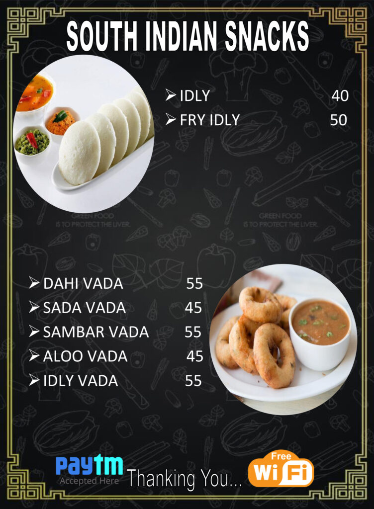 Menu Free Home Delivery